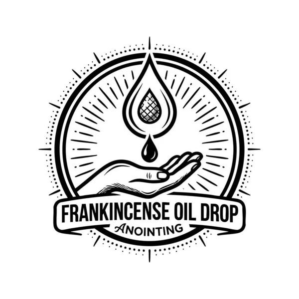 Tütsü yağı yağlı el logosu illüstrasyonu