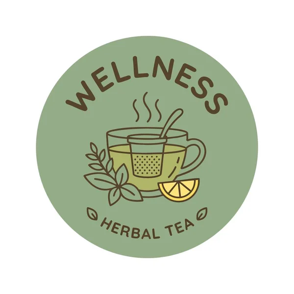 Sağlık bitkisel çay logosu çizimi