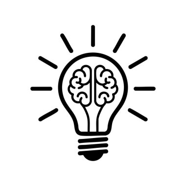 yaratıcı fikir beyin ampul simgesi