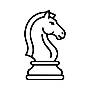Şövalye satranç taşı çizgisi simgesi