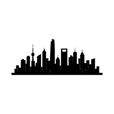 Shanghai şehrinin siluet çizimi