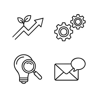 işletme büyümesi ve pazarlama stratejisi simgeleri