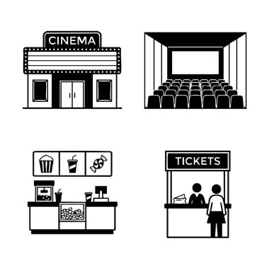 Sinema sinema ikonu seti