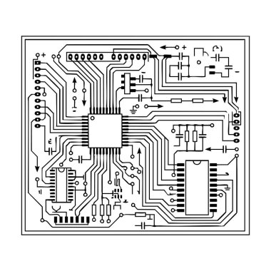 elektronik devre kartı şematik illüstrasyon