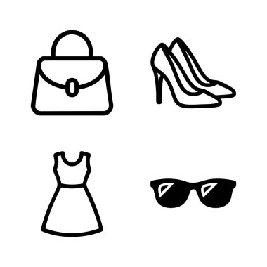 Kadınların moda aksesuar ikonu seti