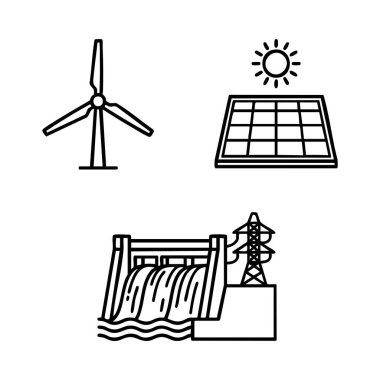 rüzgar güneş enerjisi ikonları