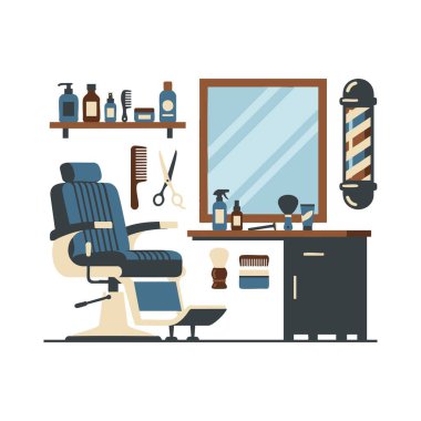 kuaför araçları ve ekipman vektör illüstrasyonu