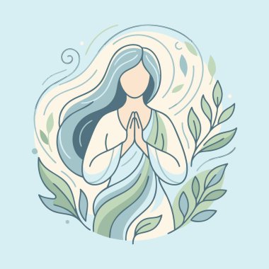 İbadet eden ruhani kadın.