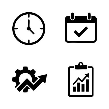 zaman yönetimi ve iş büyüme simgeleri