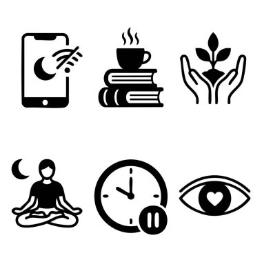 ruh sağlığı ve kişisel bakım ikonları