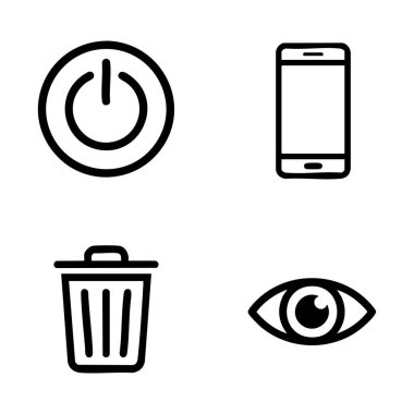 siyah çizgi sanat arayüzü simgeleri