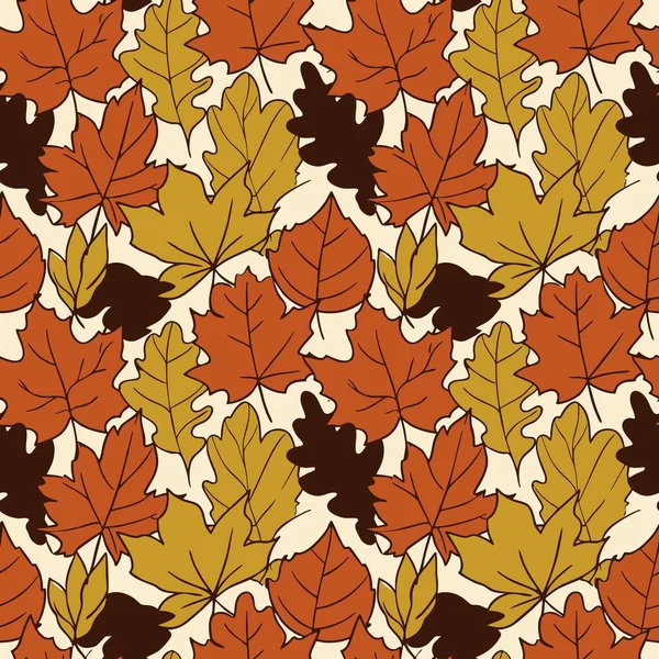 Dikişsiz desen renkli sonbahar yaprakları