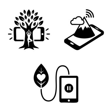 Sağlık teknolojisi ve doğa simgeleri