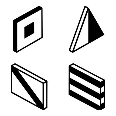 izometrik geometrik şekiller simge kümesi