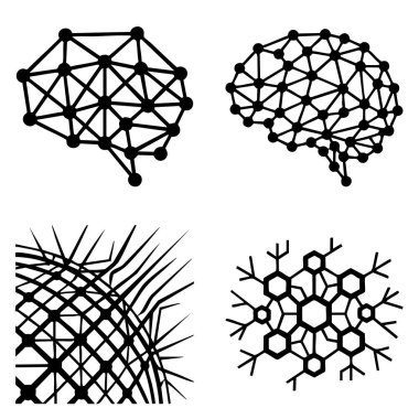 Geometrik beyin ağı ve bilim simgeleri