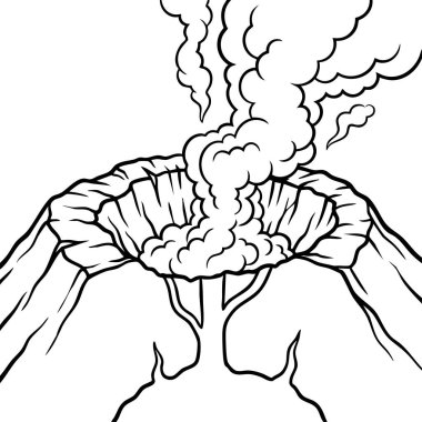 Patlayan volkan ana hatları çizimi