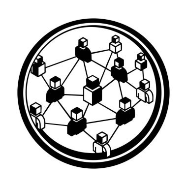 bağlı insanlar sosyal ağ simgesi