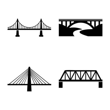 Köprü siluetleri simgesi seti