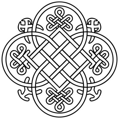 Kelt düğüm çapraz vektör süslemesi