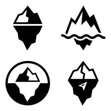 siyah buzdağı simgesi vektörü belirlendi