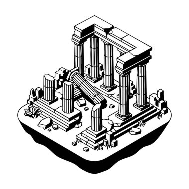 Antik Yunan, izometrik illüstrasyonunu harap etti