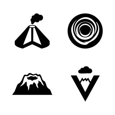 Volkan dağı grafik simgeleri ayarlandı