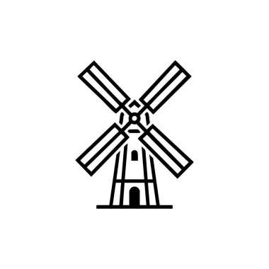 Basit yel değirmeni çizgisi resim simgesi
