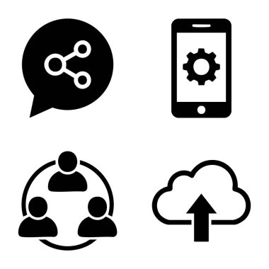 bulut ağ oluşturma ve mobil simgeler