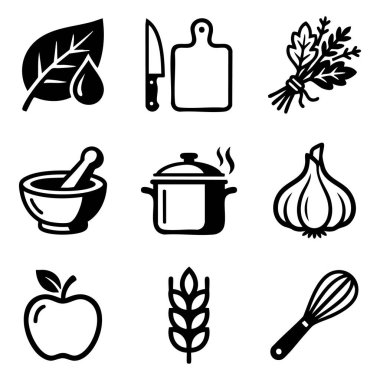 yemek ve yemek ikonları