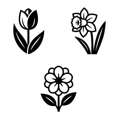 siyah ilkbahar çiçek simgesi