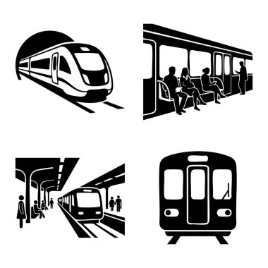 tren metrosu toplu taşıma simgeleri ayarlandı