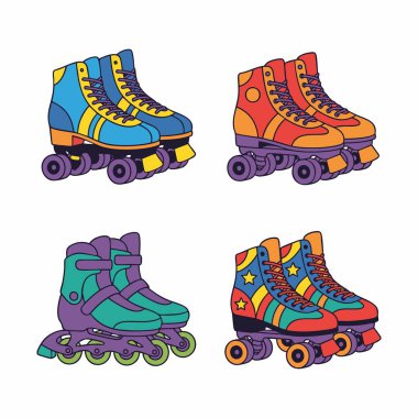 Renkli retro patenler ayarlandı