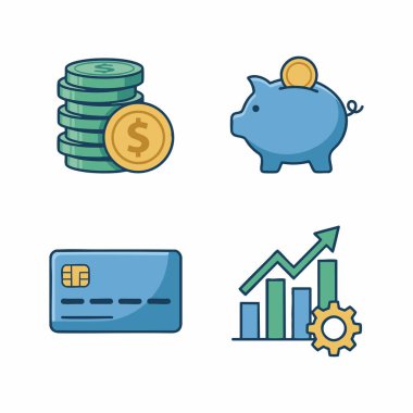 finansman bankacılık ve yatırım simgeleri