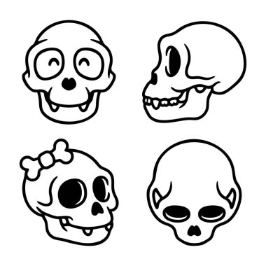 komik kafatası karakter seti