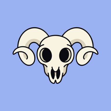 Boynuzlu çizgi film kafatası