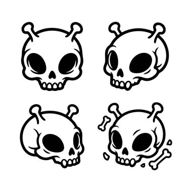 karikatür virüsü kafatası karakter kümesi