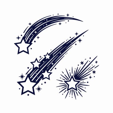 mavi kayan yıldızlar grafiksel set