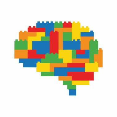 Renkli yapı bloğu beyin konsepti