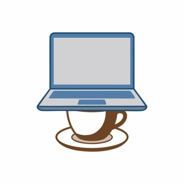 dizüstü bilgisayar ve kahve fincanı logosu