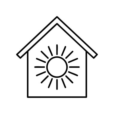 Güneş enerjili ev hattı simgesi