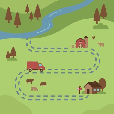 Çiftlikten Masa Teslimatı Çizimi