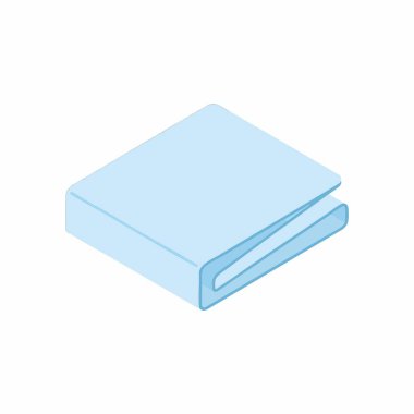 Katlanmış mavi havlu izometrik illüstrasyon