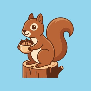 Kâse tutan şirin sincap.