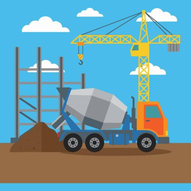 çimento karıştırıcı inşaat sahasında