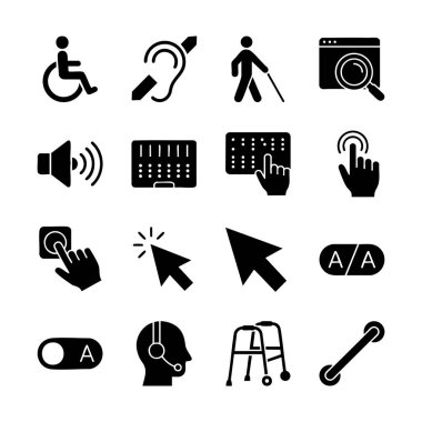 Erişilebilir UI Elementleri ve Yardım Aygıtları Kabartma Simgeleri