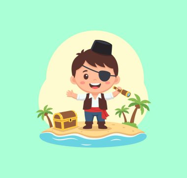 Mini peci gibi küçük özellikler kullanan sevimli korsan.