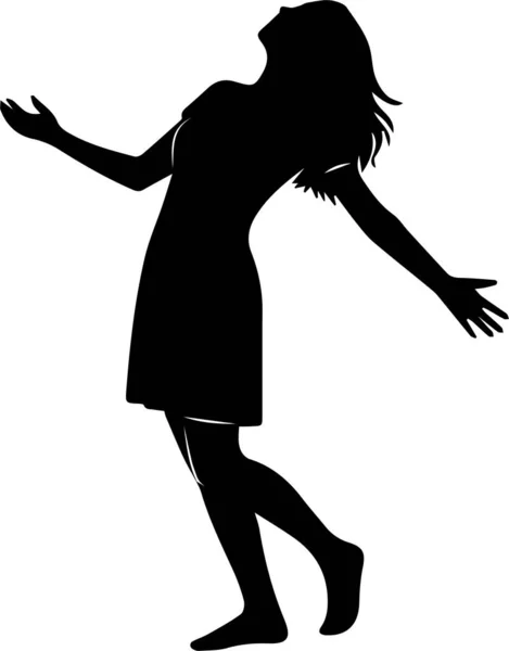 Elleri Kalkmış Şaşırmış Kadın Silueti