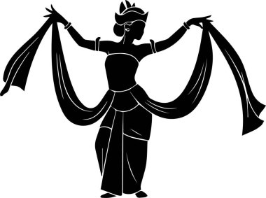 Geleneksel Dans Eşarplı Siluet