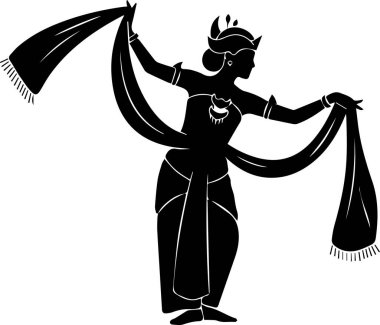 Geleneksel Dans Eşarplı Siluet