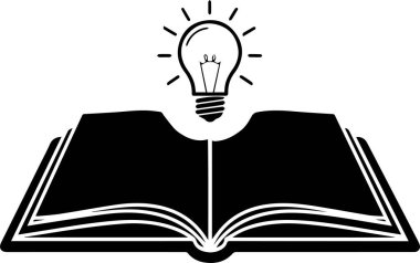 Bilgi ve Yaratıcılığın Ampul Sembolü ile Kitabı Aç